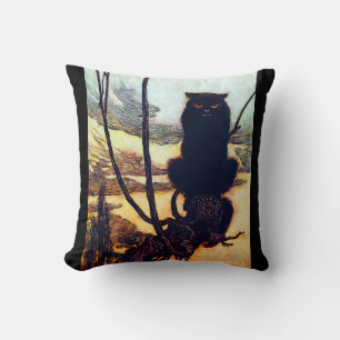 Den svart katten kudde