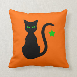 Den svart katten kudder kudde