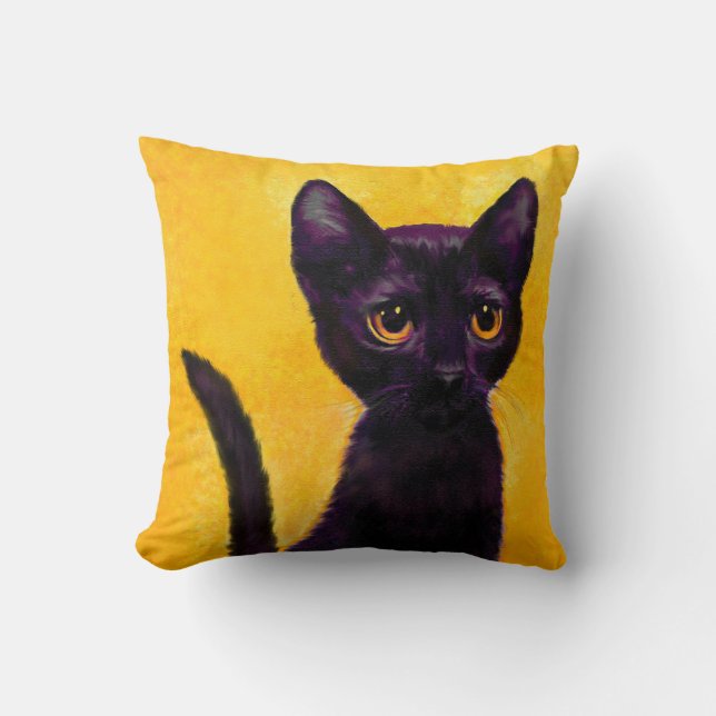 den svart katten kudder kudde (Framsida)