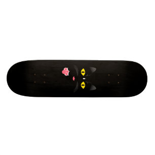 Den svart katten med vit markerar mini skateboard bräda 18,5 cm