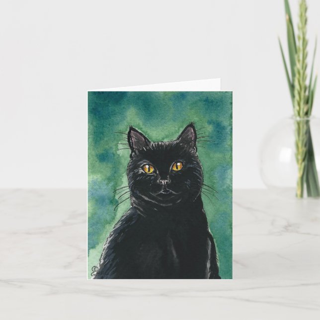 Den svart katten noterar kortet kort (Framsida)