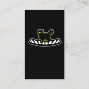 Den svart katten på musikaliskt piano stämm visitkort