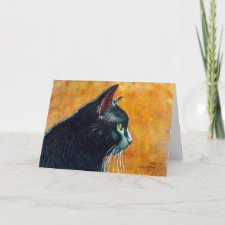 Den svart katten profilerar in, kittlingar kort
