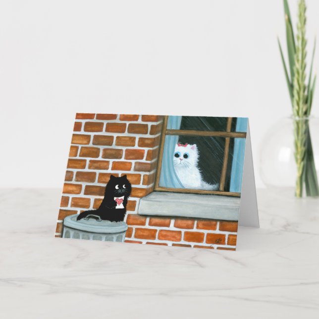 Den svart katten ska dig är mitt valentinkort vid helgkort (Framsida)