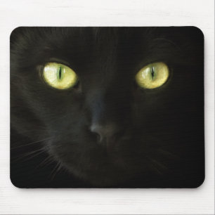 Den svart katten synar mousepad musmatta