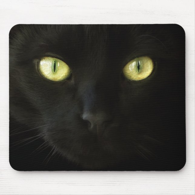 Den svart katten synar mousepad musmatta (Framsidan)