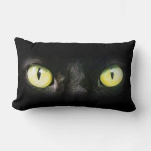 Den svart katten synar spöklika Halloween Lumbarkudde