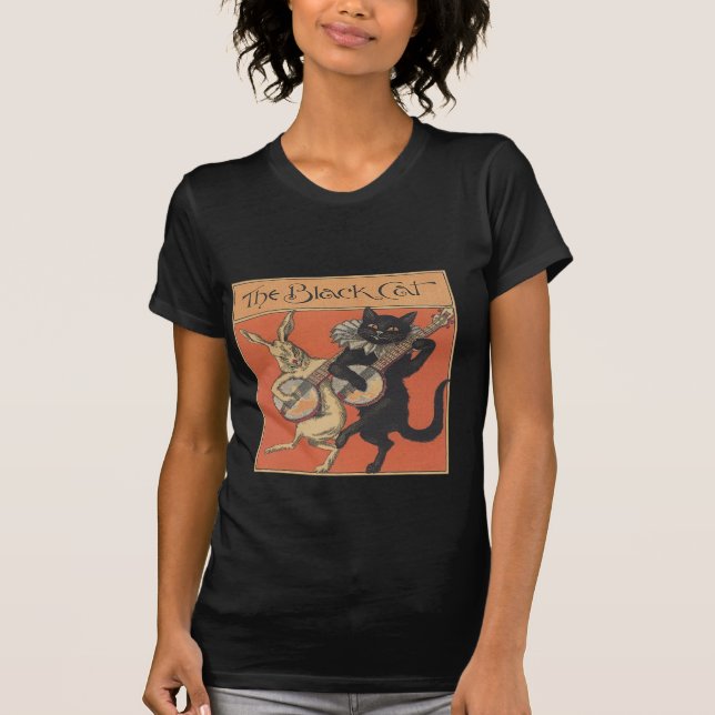 Den svart katten t-shirt (Framsida)