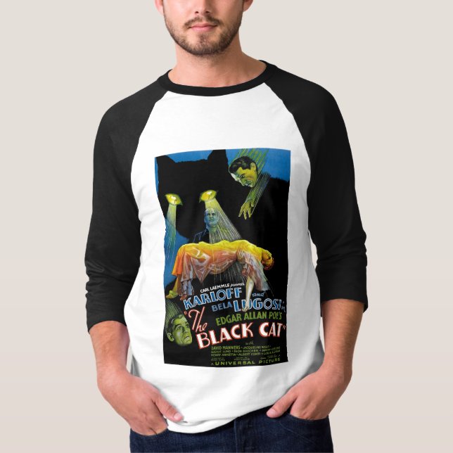 Den svart kattfilmaffischen t-shirt (Framsida)