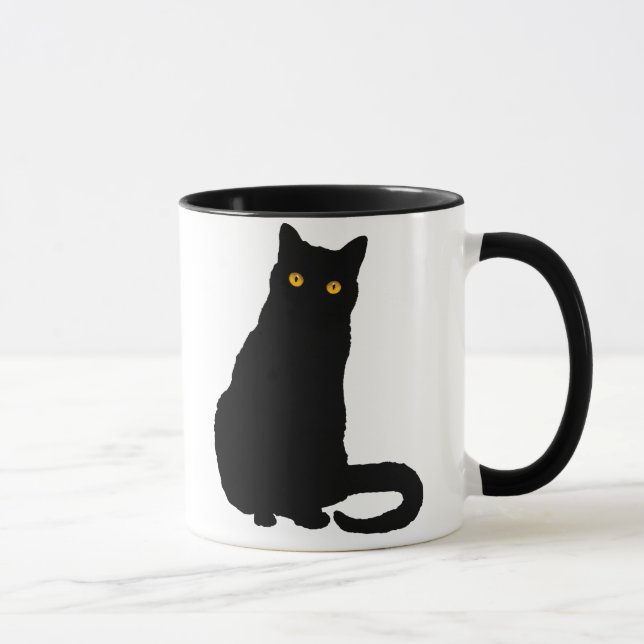 Den svart kattmuggen numrerar 1 mugg (Höger)