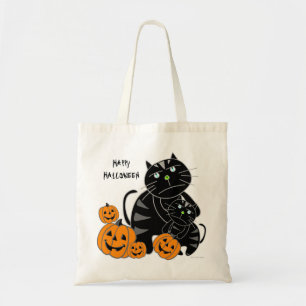 Den svart kattpumpahappy halloween hänger lös 2 tygkasse