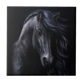 Den svart konsten belägger med tegel kakelplatta