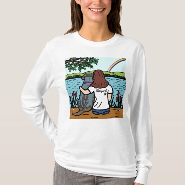 Den svart Labrador och mammaregnbågen överbryggar Tee Shirt (Framsida)