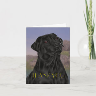 Den svart Labrador retrieveren tackar dig Tack Kort