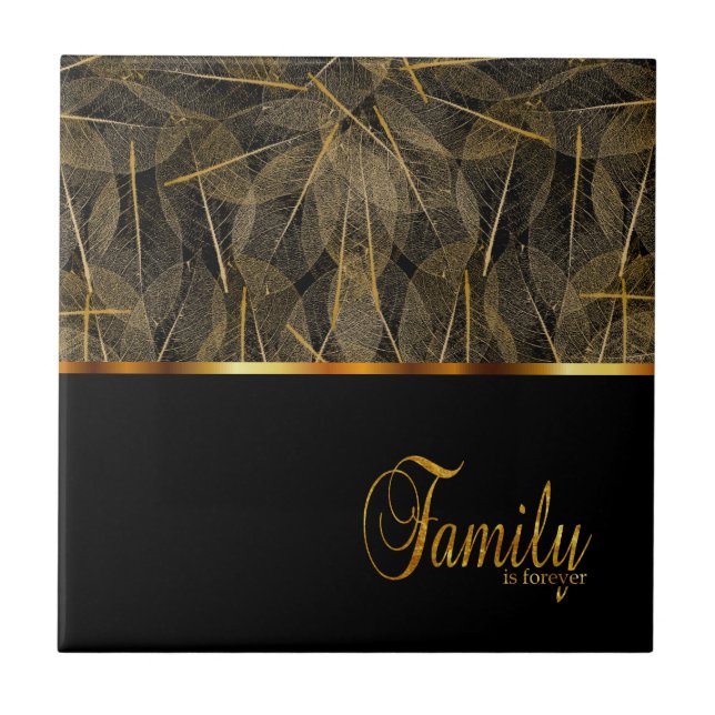 Den svart och guld- familjen är för evigt kakelplatta (Framsidan)