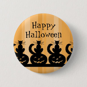Den svart och orange happy halloween klämmer fast knapp