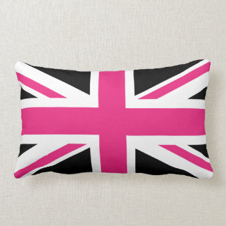 Den svart och rosaUK-flagga kudder Lumbarkudde