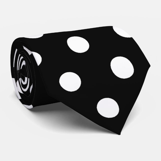 Den svart polkaen pricker tien slips (Rullad)
