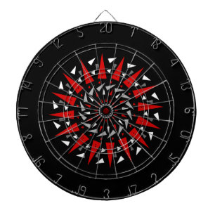 Den svart röda broddade spiral designpilen stiger darttavla