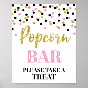 Den svart rosa guld- konfettiPopcornpuben Poster