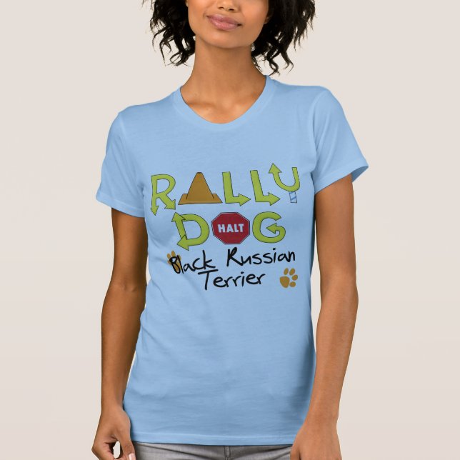 Den svart ryska terrieren samlar hunden tee shirt (Framsida)