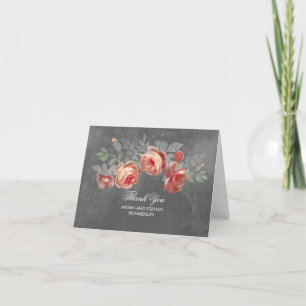 Den svart tavlan blommar lantligt brölloptack tack kort