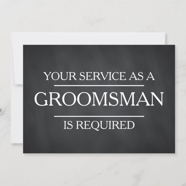 Den svart tavlan din Service bes som Groomsman Inbjudningar (Framsida)