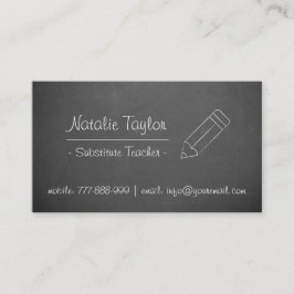 Den svart tavlan ritar den tillförordnade visitkort