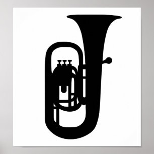 Den svart tubaen instrumenterar poster