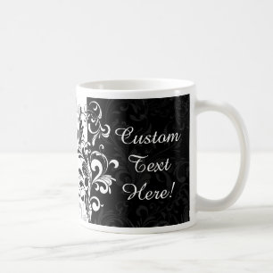 Den svart vitfontänen virvlar runt partyet kaffemugg