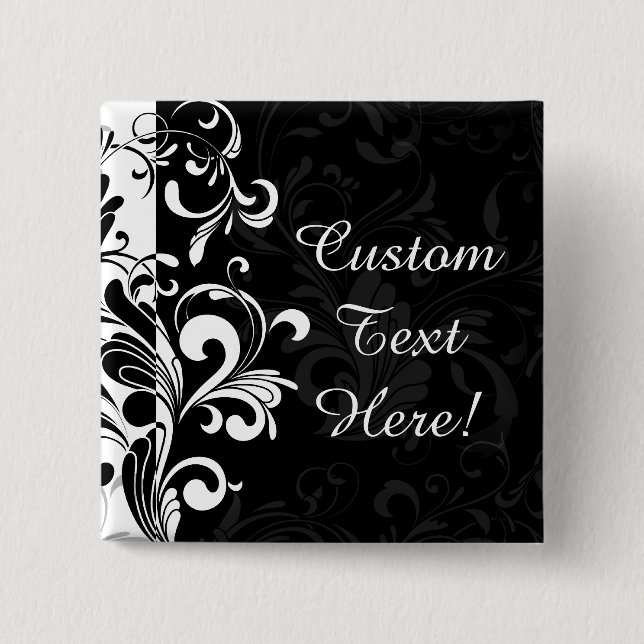 Den svart vitfontänen virvlar runt partyet knapp (Framsida)