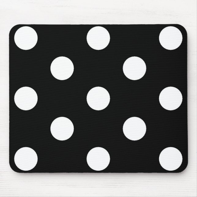 Den svart vitpolkaen pricker - Mousepad Musmatta (Framsidan)