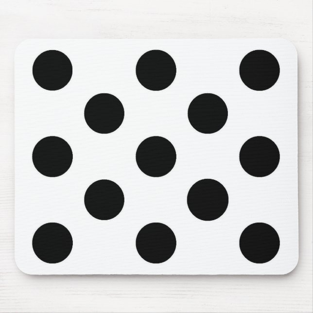 Den svart vitpolkaen pricker - Mousepad Musmatta (Framsidan)