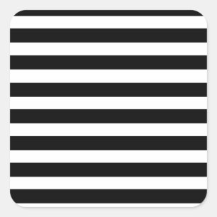 Den svart vitvågrät görar randig zebra mönstra fyrkantigt klistermärke