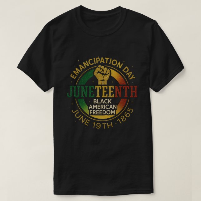 Den svarta amerikanska friheten, elfte Emancipatio T Shirt (Design framsida)