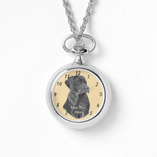 den svarta arbetarens hund porträtt bild armbandsur