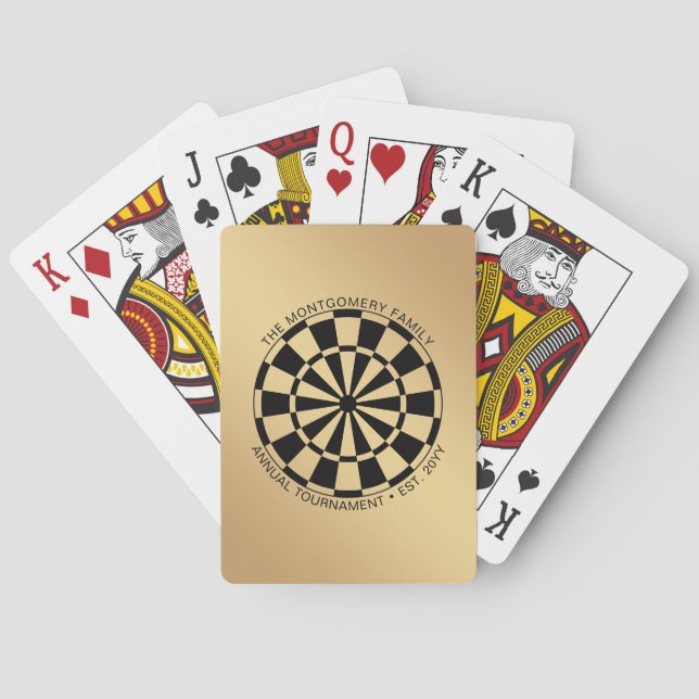 Den svarta Dartboard-Anpassningsbarna i Namn Guld Casinokort (Baksidan)