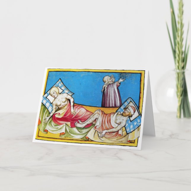 Den svarta döden från Toggenburgbibeln 1411 Kort (Framsida)