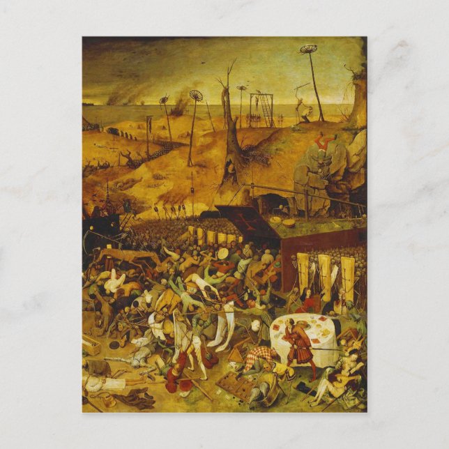 Den svarta döden från Toggenburgbibeln 1411 Vykort (Framsida)