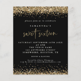 Den svarta födelsedagen Guld Glitter i Sweet sixte