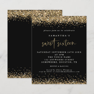 Den svarta födelsedagen Guld Glitter i Sweet sixte