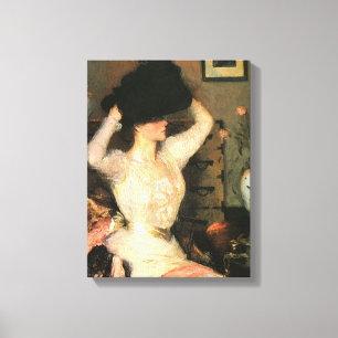 Den svarta hatten av Frank Weston Benson Fine Arts Canvastryck