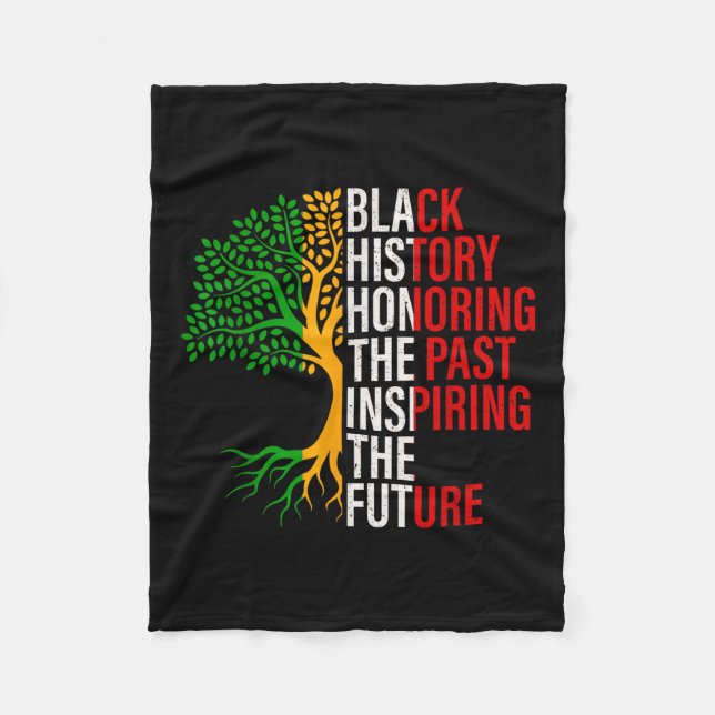 Den svarta historien i Träd är amerikansk Histo Fleecefilt (Framsidan)