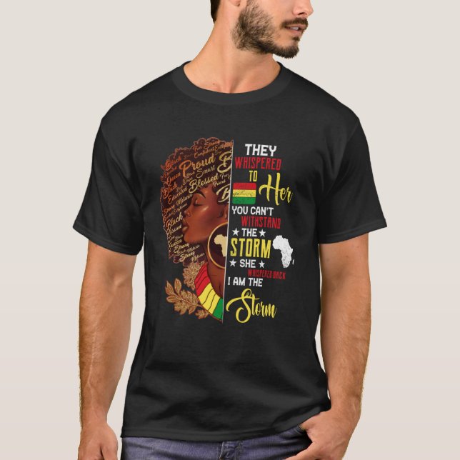 Den svarta historiens månad Afrikas kvinna Afro I  T Shirt (Framsida)
