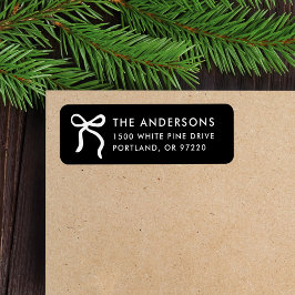 Den svarta jultomtens Returadress i Whimsique Bow Etikett