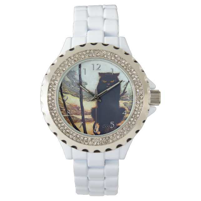 Den svarta katten armbandsur (Framsida)