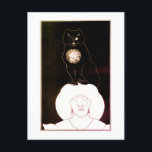 Den svarta katten, Aubrey Beardsley Vykort<br><div class="desc">The Black Cat, 1894-1895. Edgar Allan Poes illustrerar kort historier. "The Black Cat" är en berättelse från den amerikanska författaren Edgar Allan Poe i kort. Det offentliggjordes först i lördags kväll, 19 augusti, 1843. I artikeln har en namnlös berättare en stark känsla för sällskapsdjur tills han perversa börjar missbruka dem....</div>