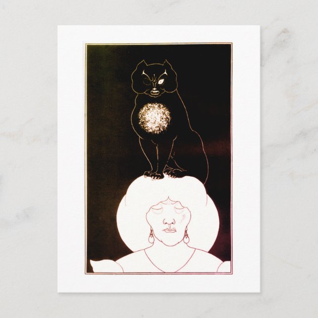 Den svarta katten, Aubrey Beardsley Vykort (Framsida)