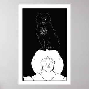 Den svarta katten av Aubrey Beardsley Poster Skriv