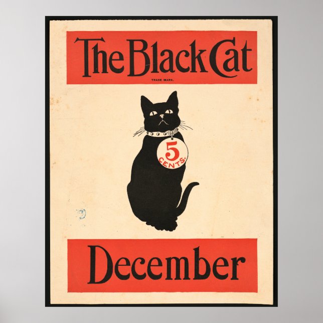 Den svarta katten i december 1890-talet poster (Framsidan)